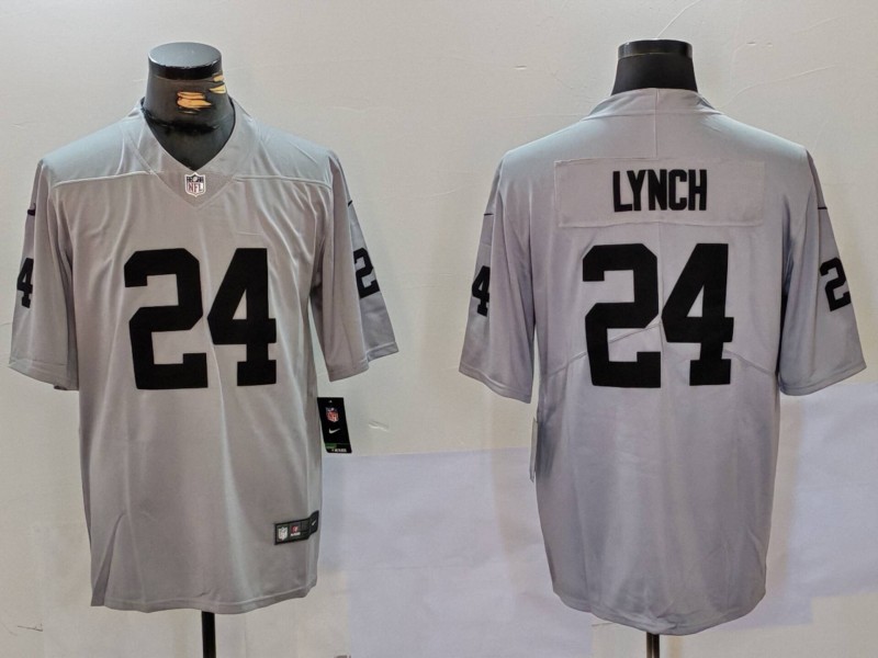 Men's Las Vegas Raiders Marshawn Lynch #24 Gray Jersey